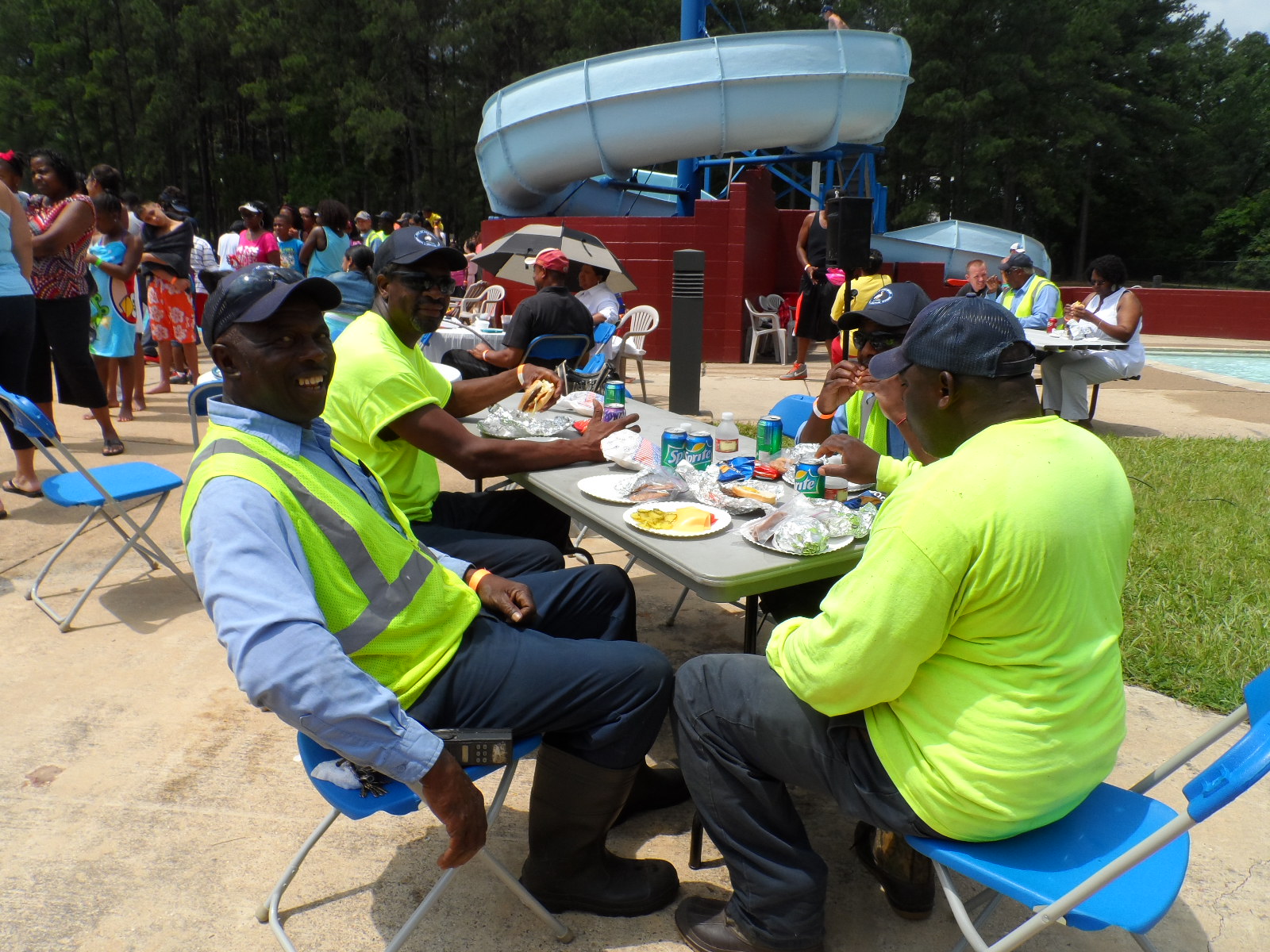 Public Works guys taking a break at picnic